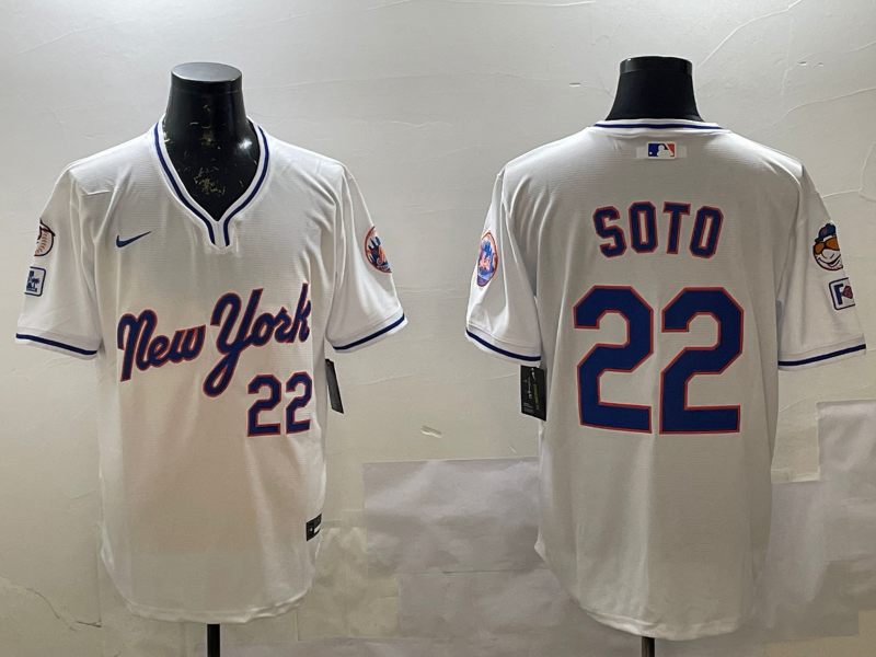 Men's New York Mets Juan Soto #22 White Jersey